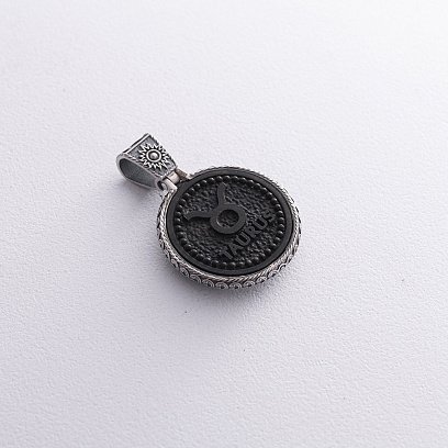 Серебряный кулон "Знак зодиака Телец" с эбеном 1041телець №9