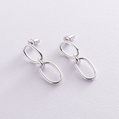 Серебряные серьги - пусеты "Влияние" 122981 №2