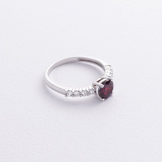 Серебряное кольцо с пиропом и фианитами 1846/1р-GARN №5