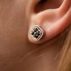 Золоті сережки - пусети "Клевер" діамантами 334391122 от ювелирного магазина Оникс - 1