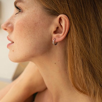 Золоті сережки - кільця "Ланцюжки" с08467 №3