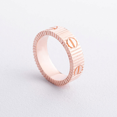 Кольцо "Love" в красном золоте к08422 №8