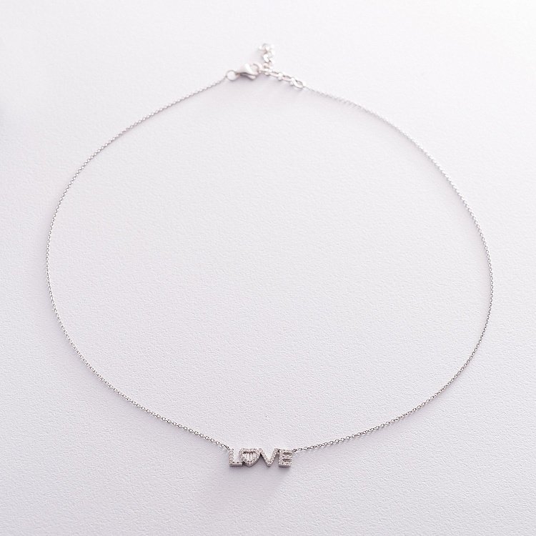 Золотое колье "Love" с бриллиантами колб0035no от ювелирного магазина Оникс - 2