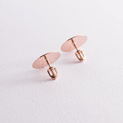 Серьги - пусеты "Теона" в красном золоте с07799 №10