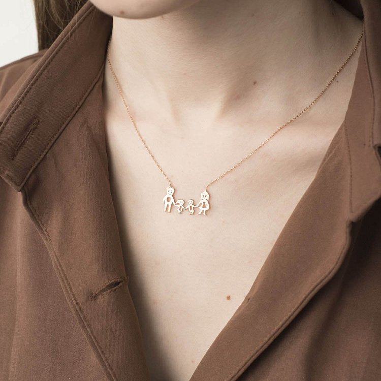 Золотое колье "Семья" кол01231 от ювелирного магазина Оникс - 3