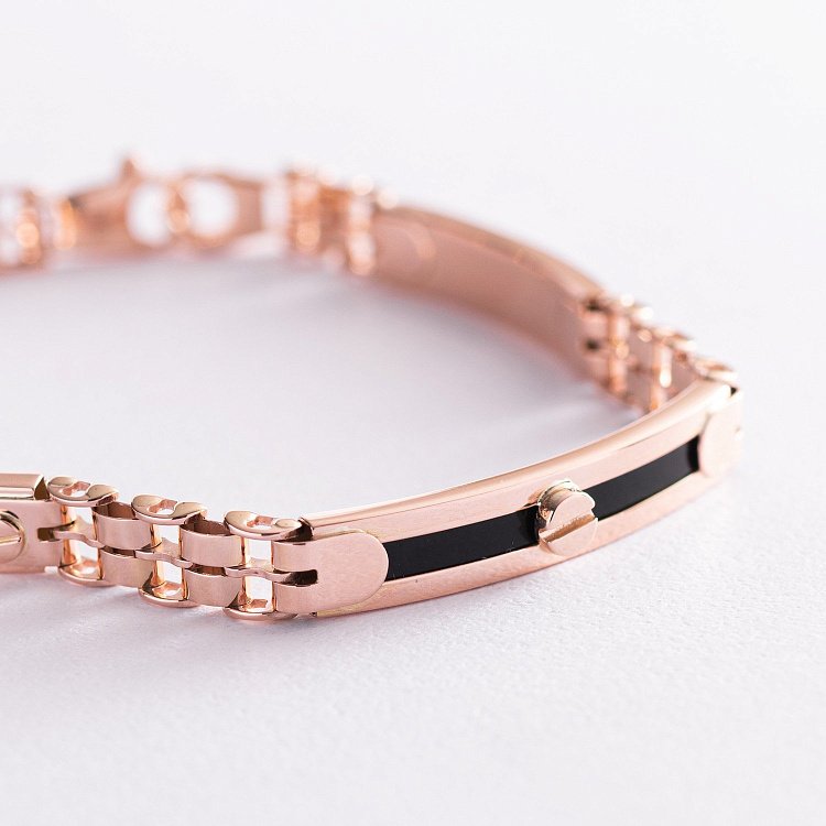 Мужской браслет в красном золоте (оникс) б05017 от ювелирного магазина Оникс - 3