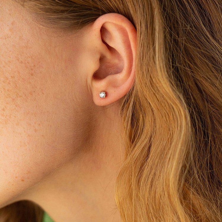 Сережки - пусети з діамантами (червоне золото) 331382421 від ювелірного магазину Онікс - 3