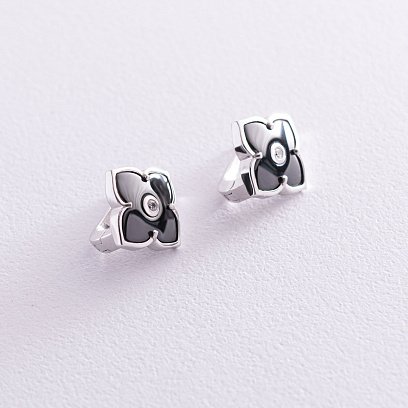 Срібні сережки "Конюшина" 122803 №2