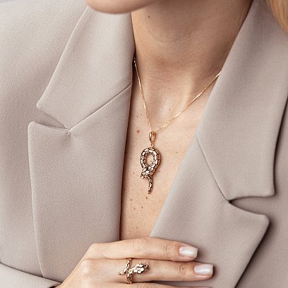 Золотий кулон "Змія" (емаль) п03632 №3