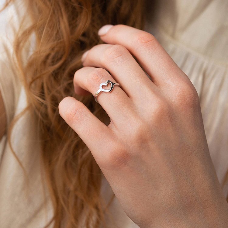 Каблучка "Сердечко" в білому золоті к07394 від ювелірного магазину Онікс - 11