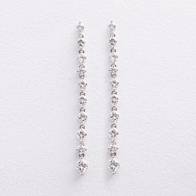 Сережки - пусети в білому золоті (діаманти) сб0699nl від ювелірного магазину Онікс - 1