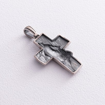 Серебряный крест "Иисус Христом в терновом венце" 7028 №7