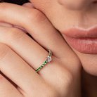 Золотое кольцо с бриллиантом и цаворитами кб0467di от ювелирного магазина Оникс - 5