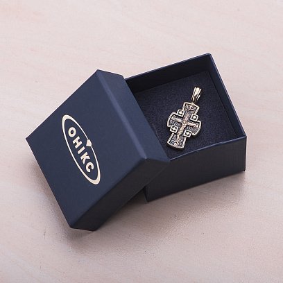 Золотой крест "Распятие Господне. Ангел Хранитель" п02645 №6