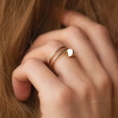 Каблучка "Цвях" у жовтому золоті к08170 №4