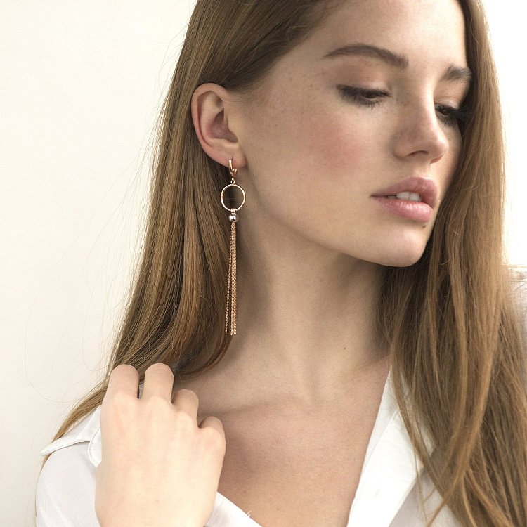 Висячі сережки з червоного золота с07206 від ювелірного магазину Онікс - 2