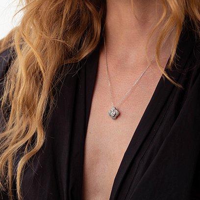 Золота підвіска "Конюшина" з діамантами п319 №4