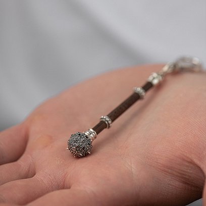 Серебряный брелок "Булава. Слава Україні" с эбеном 1237 №2