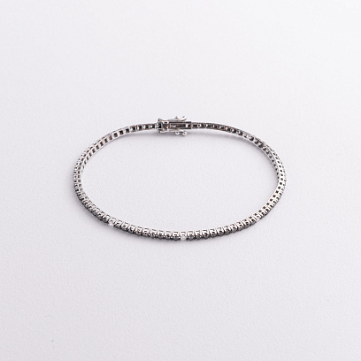 Браслет Теннис в белом золоте с бриллиантами бб0045л