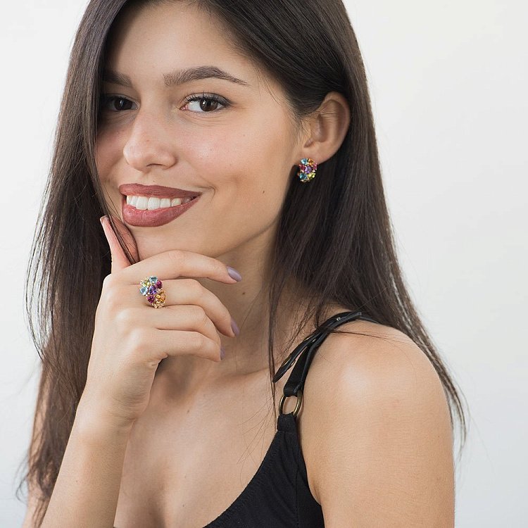 Ексклюзивні золоті сережки з камінням e27720c від ювелірного магазину Онікс - 2