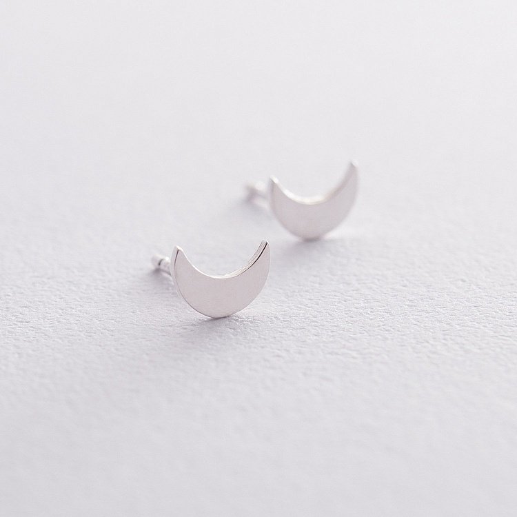 Срібні сережки-пусети "Місяць" 122635 від ювелірного магазину Онікс - 2