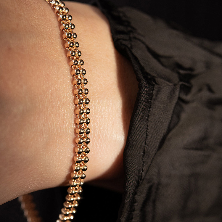 Браслет "Шарики" в красном золоте б05785 от ювелирного магазина Оникс - 4