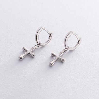 Срібні сережки "Хрестики" 122201 №3
