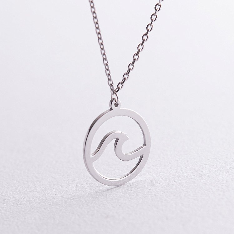 Серебряное колье "Волна" 908-01326 от ювелирного магазина Оникс