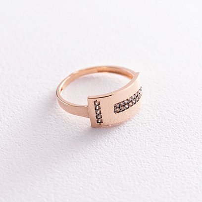 Кольцо в красном золоте с фианитами к06695 №3