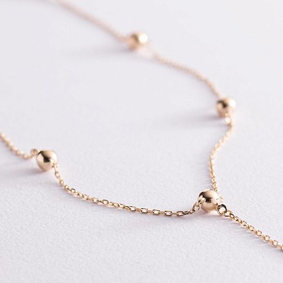 Колье "Шарики" в желтом золоте кол01950 №5