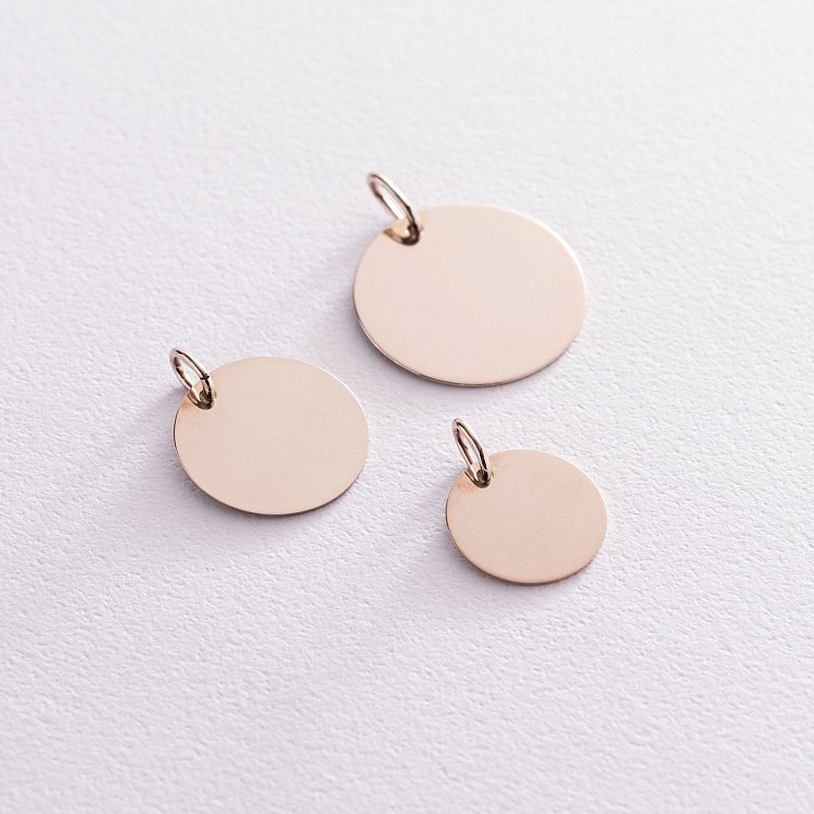 Кулон для гравировки в белом золоте (14 мм) п03519 от ювелирного магазина Оникс - 2