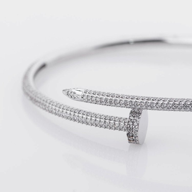 Золотий браслет "Цвях" з фіанітами б02523 від ювелірного магазину Онікс - 2