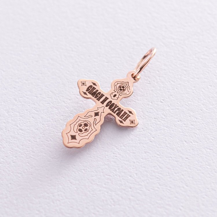 Золотой крестик "Распятие. Спаси и Сохрани" 210196 - 1 Золотой крестик "Распятие. Спаси и Сохрани" 210196 от ювелирного магазина Оникс - 1