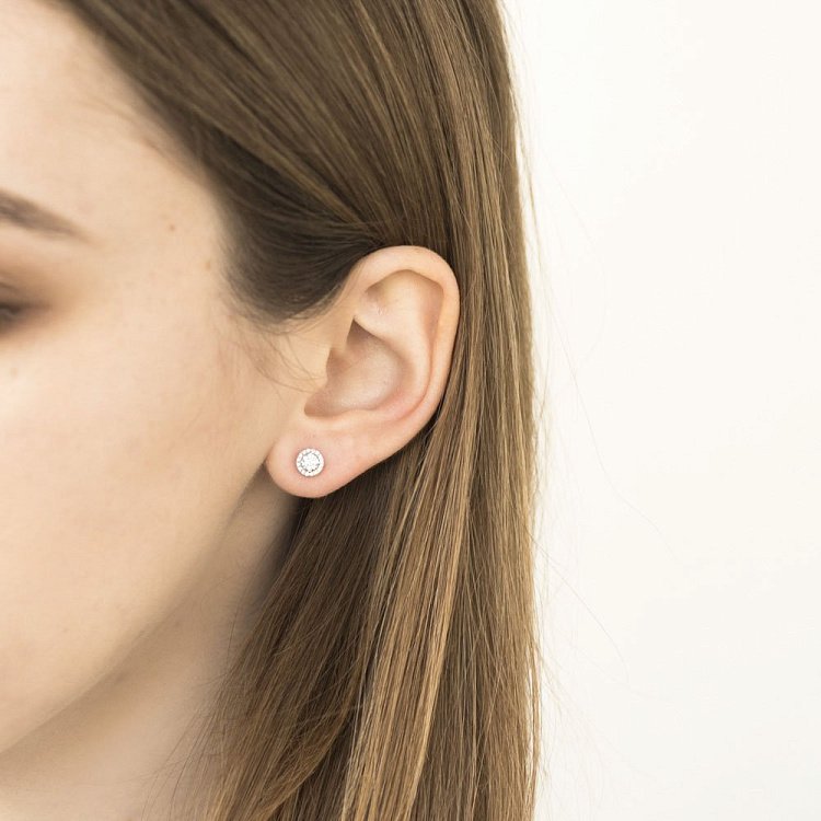 Золоті сережки-пусети з діамантами сб0234ri від ювелірного магазину Онікс - 4