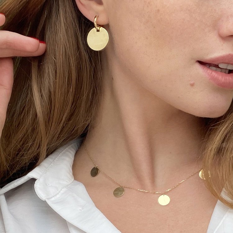 Кольє "Монетки" в жовтому золоті (5 шт) кол01438 від ювелірного магазину Онікс - 10