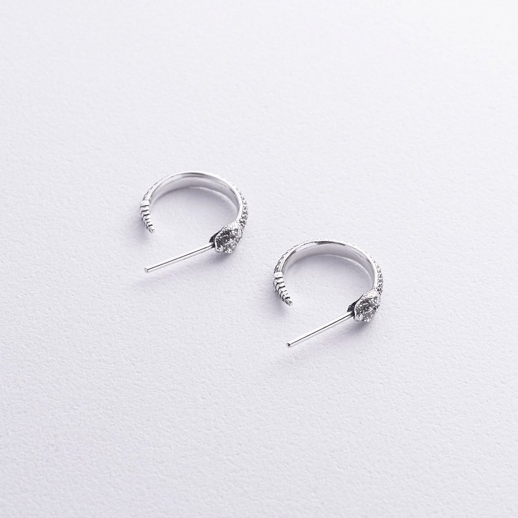 Срібні сережки - пусети "Гримучі змії" 123386 від ювелірного магазину Онікс