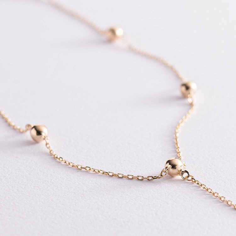 Колье "Шарики" в желтом золоте кол01950 от ювелирного магазина Оникс - 4