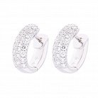 Золоті сережки-кільця з діамантами сб0222ri от ювелирного магазина Оникс