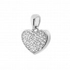 Срібний кулон "Серце" з фіанітами 132636 от ювелирного магазина Оникс