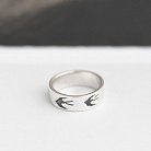Уникальное серебряное кольцо "Ласточки" ручной работы 111997 от ювелирного магазина Оникс - 2