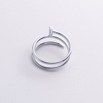 Каблучка "Цвях" у білому золоті к08177 №7