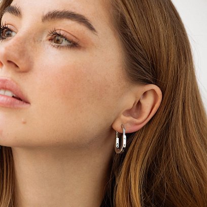 Серьги "Camilla" в белом золоте (фианиты) с08808 №4