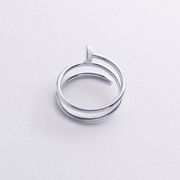 Каблучка "Цвях" у білому золоті к08177 від ювелірного магазину Онікс - 6