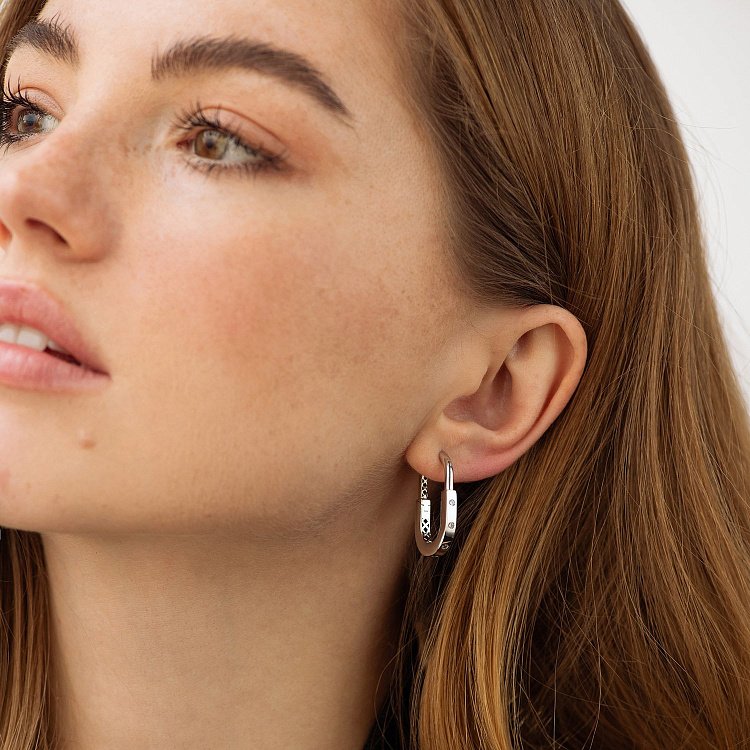 Серьги "Camilla" в белом золоте (фианиты) с08808 от ювелирного магазина Оникс - 3