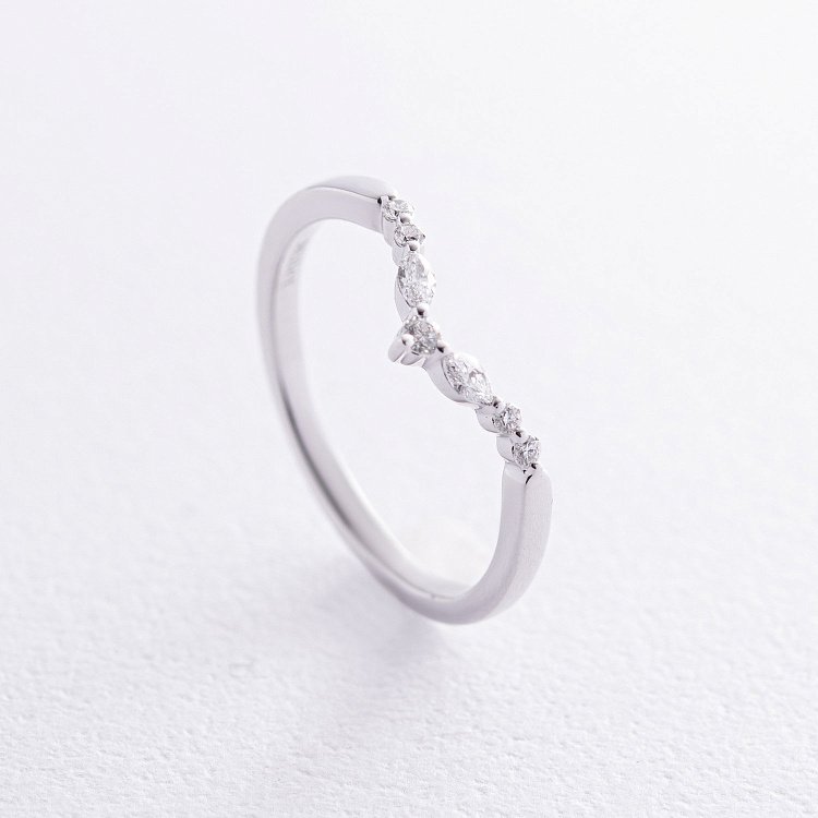 Каблучка в білому золоті з діамантами кб0482nl від ювелірного магазину Онікс