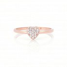 Золотое кольцо "Сердечко с фианитами" к05322 от ювелирного магазина Оникс - 2