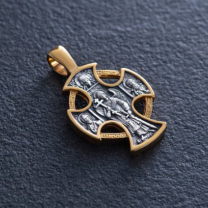 Срібний православний хрест (позолота, чорніння) 133211 №3