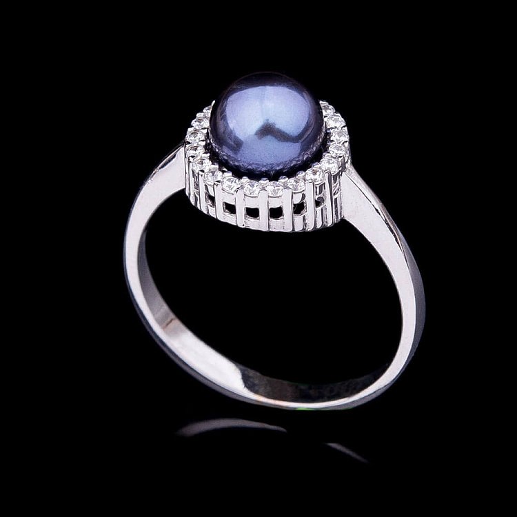 Золотое кольцо с культивированным пресноводным жемчугом к02842ф от ювелирного магазина Оникс - 5