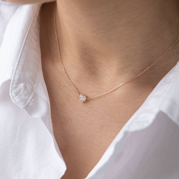 Кольє "Сердечко" в червоному золоті кол01833 від ювелірного магазину Онікс - 2