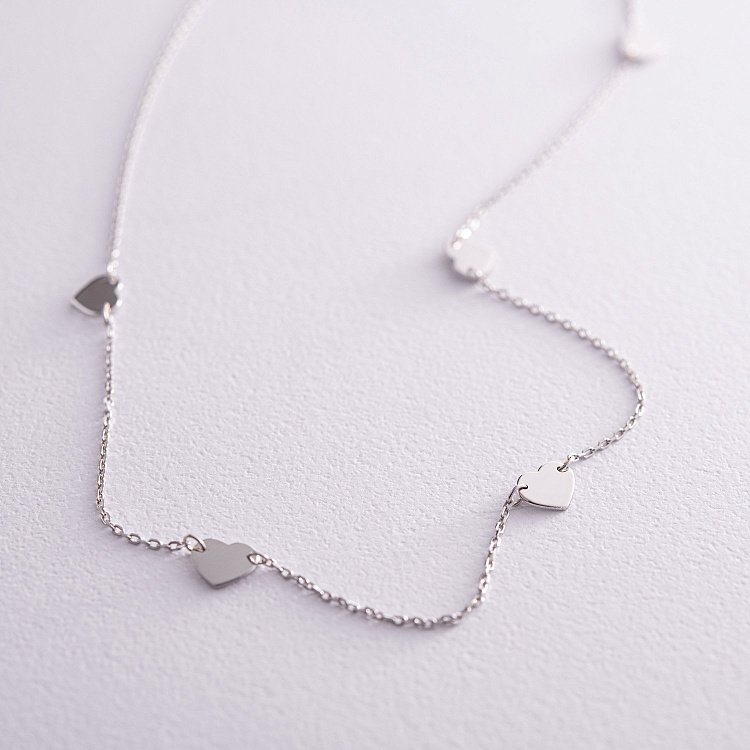 Срібне кольє "Сердечки" 908-01075 від ювелірного магазину Онікс - 4